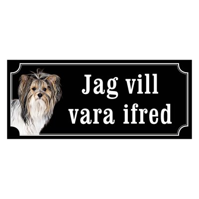 Biewer terrier gammaldags stil emaljskylt hund