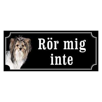 Biewer terrier gammaldags stil emaljskylt hund