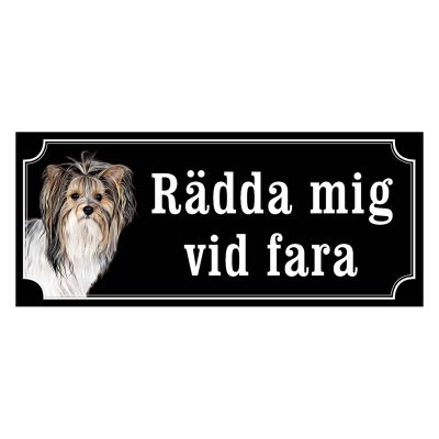 Biewer terrier gammaldags stil emaljskylt hund