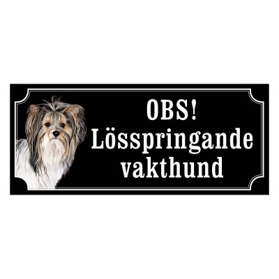 Biewer terrier gammaldags stil emaljskylt hund