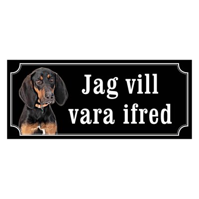 Black and tan coonhound gammaldags stil emaljskylt hund