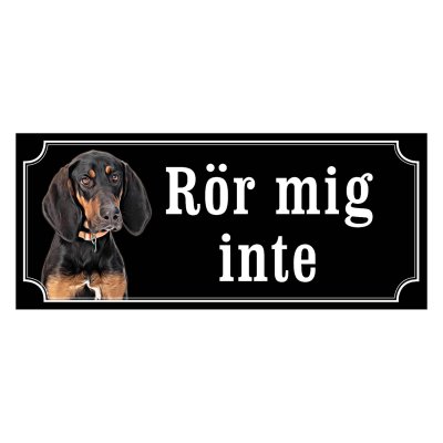 Black and tan coonhound gammaldags stil emaljskylt hund