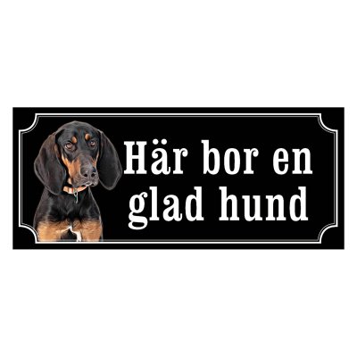 Black and tan coonhound gammaldags stil emaljskylt hund
