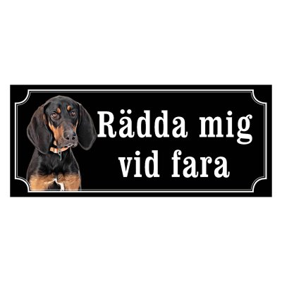 Black and tan coonhound gammaldags stil emaljskylt hund