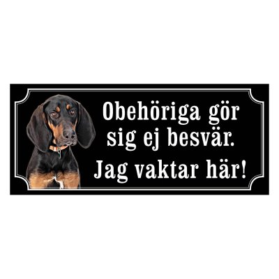 Black and tan coonhound gammaldags stil emaljskylt hund