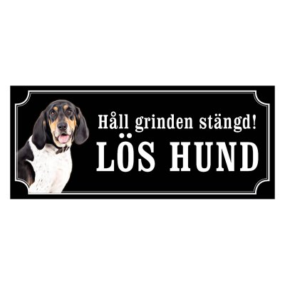 Bluetick coonhound gammaldags stil emaljskylt hund