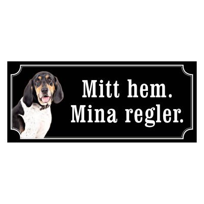 Bluetick coonhound gammaldags stil emaljskylt hund