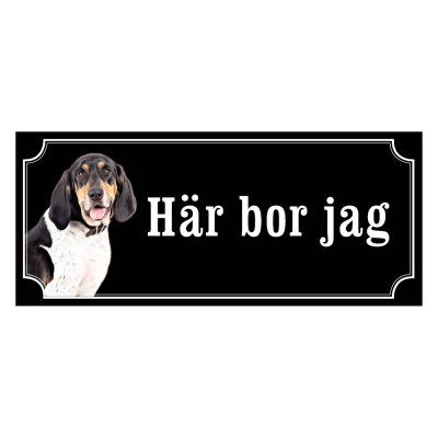Bluetick coonhound gammaldags stil emaljskylt hund