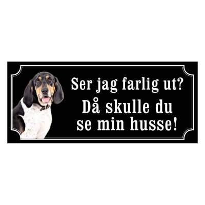 Bluetick coonhound gammaldags stil emaljskylt hund