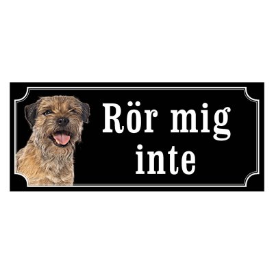 Borderterrier gammaldags stil emaljskylt hund