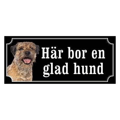 Borderterrier gammaldags stil emaljskylt hund
