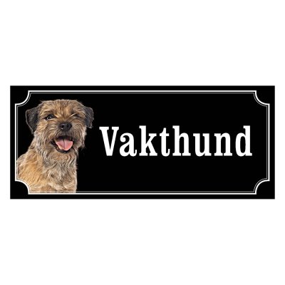 Borderterrier gammaldags stil emaljskylt hund
