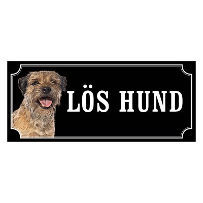 Borderterrier gammaldags stil emaljskylt hund