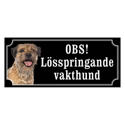Borderterrier gammaldags stil emaljskylt hund