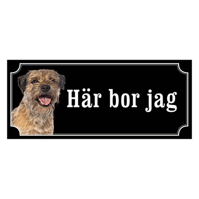 Borderterrier gammaldags stil emaljskylt hund