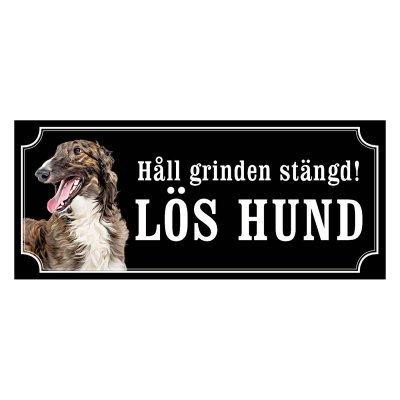 Borzoi gammaldags stil emaljskylt hund