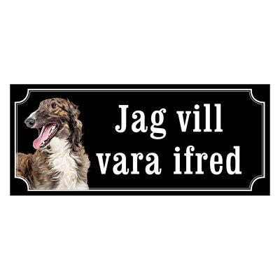 Borzoi gammaldags stil emaljskylt hund