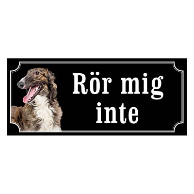 Borzoi gammaldags stil emaljskylt hund
