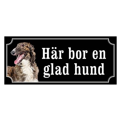 Borzoi gammaldags stil emaljskylt hund