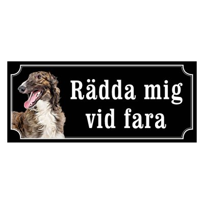 Borzoi gammaldags stil emaljskylt hund