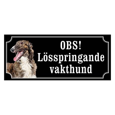 Borzoi gammaldags stil emaljskylt hund