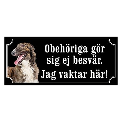 Borzoi gammaldags stil emaljskylt hund