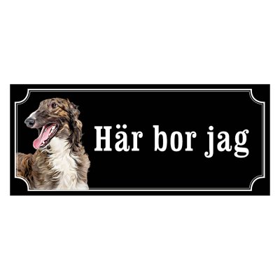 Borzoi gammaldags stil emaljskylt hund