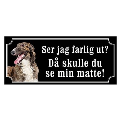 Borzoi gammaldags stil emaljskylt hund