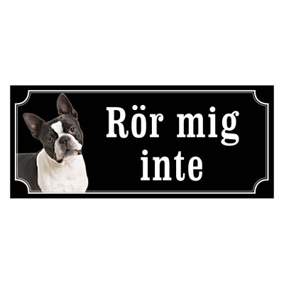 Bostonterrier gammaldags stil emaljskylt hund