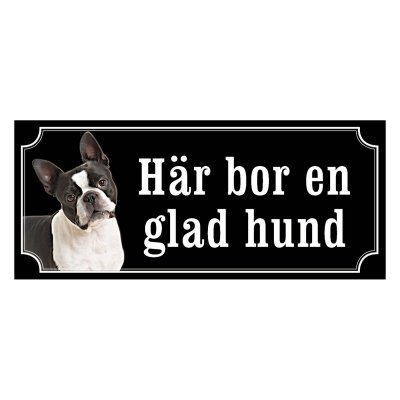 Bostonterrier gammaldags stil emaljskylt hund