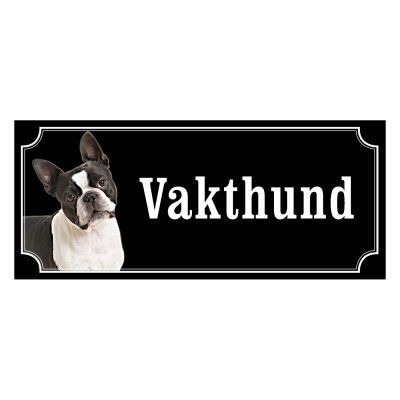Bostonterrier gammaldags stil emaljskylt hund