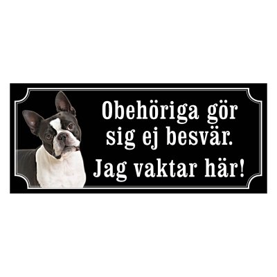 Bostonterrier gammaldags stil emaljskylt hund