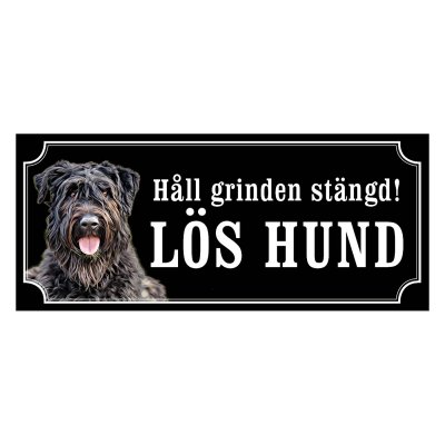 Bouvier des flandres gammaldags stil emaljskylt hund