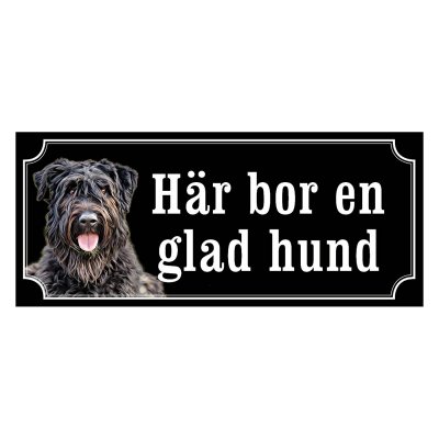 Bouvier des flandres gammaldags stil emaljskylt hund