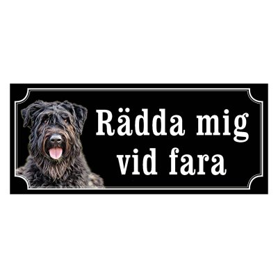Bouvier des flandres gammaldags stil emaljskylt hund