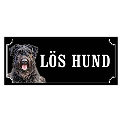 Bouvier des flandres gammaldags stil emaljskylt hund