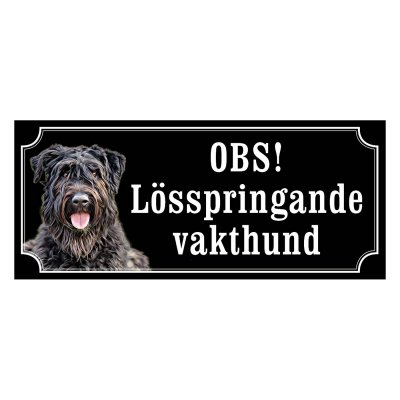 Bouvier des flandres gammaldags stil emaljskylt hund