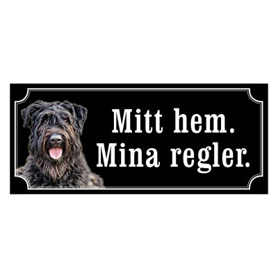 Bouvier des flandres gammaldags stil emaljskylt hund