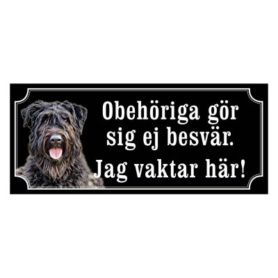 Bouvier des flandres gammaldags stil emaljskylt hund