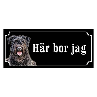 Bouvier des flandres gammaldags stil emaljskylt hund