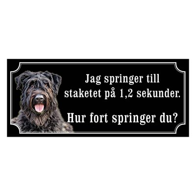 Bouvier des flandres gammaldags stil emaljskylt hund