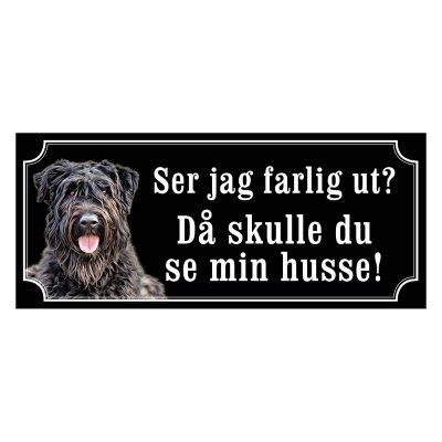 Bouvier des flandres gammaldags stil emaljskylt hund