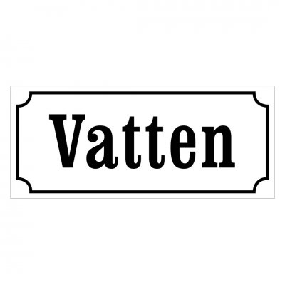 Skylt till vatten, gammaldags stil