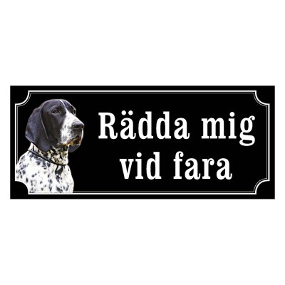 Braque d'auvergne gammaldags stil emaljskylt hund