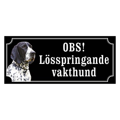 Braque d'auvergne gammaldags stil emaljskylt hund