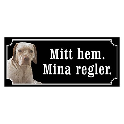 Braque de l’ariège gammaldags stil emaljskylt hund