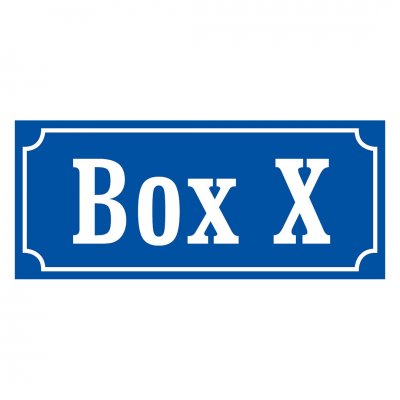 Skylt boxnummer, gammaldags stil