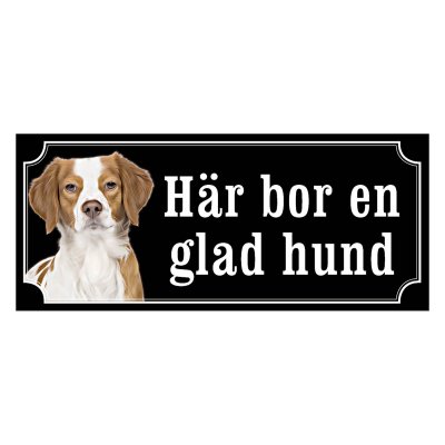 Breton gammaldags stil emaljskylt hund