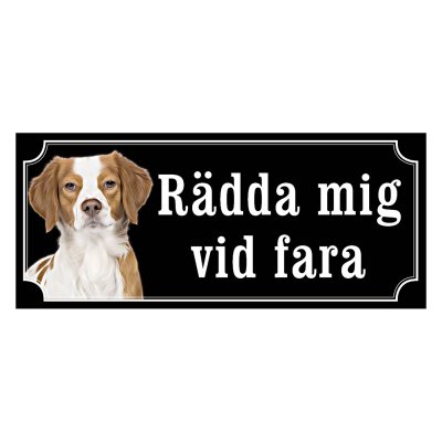 Breton gammaldags stil emaljskylt hund