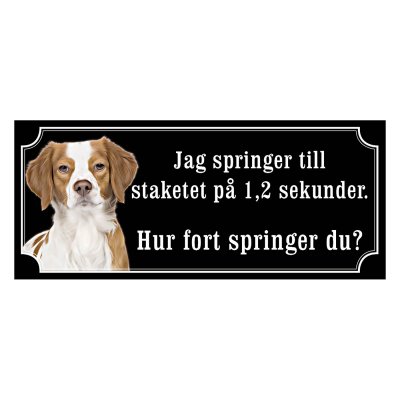 Breton gammaldags stil emaljskylt hund